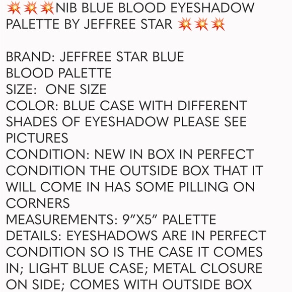 ⭐️ Jeffree ⭐️Star ⭐️ Blue Blood Palette - Picture 15 of 15